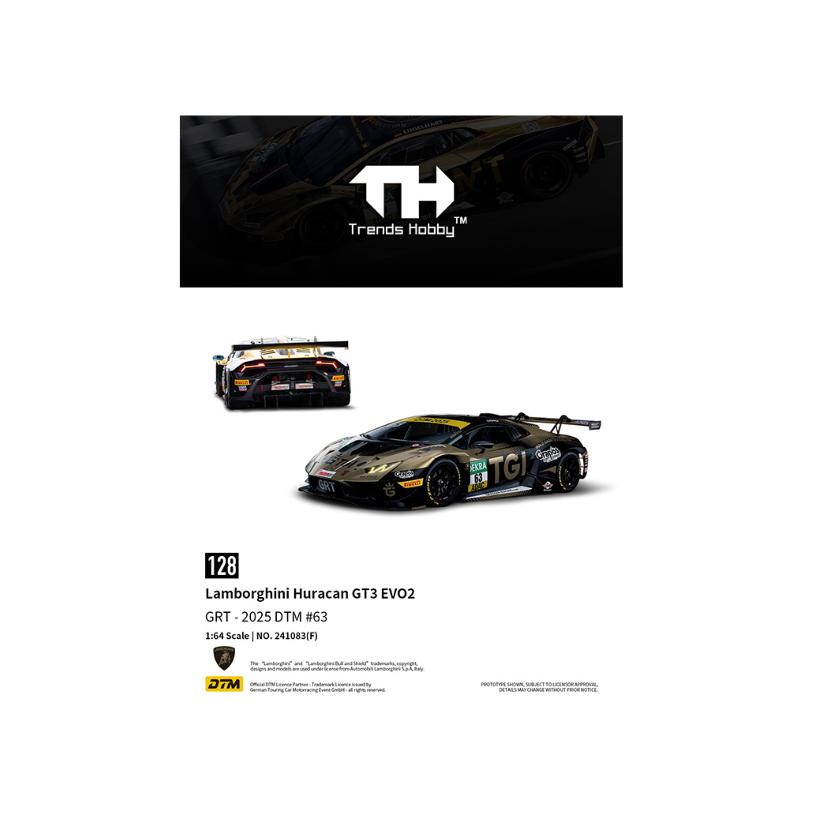 Trends Hobby Lamborghini Huracan GT3 EVO2 – DTM 2025 #63 (Preorder)
