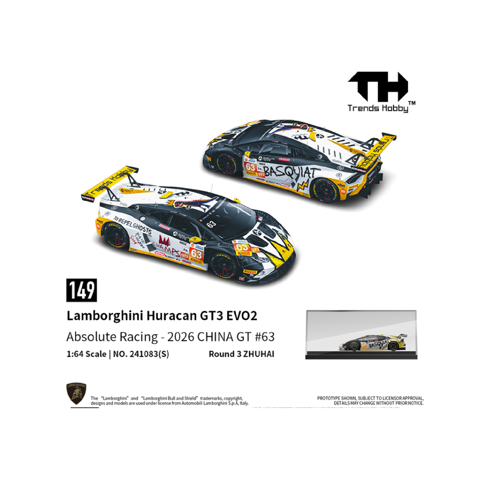 Trends Hobby Lamborghini Huracan GT3 EVO2 – China GT (ZHUHAI) 2026 #63 – Special Edition (Preorder)