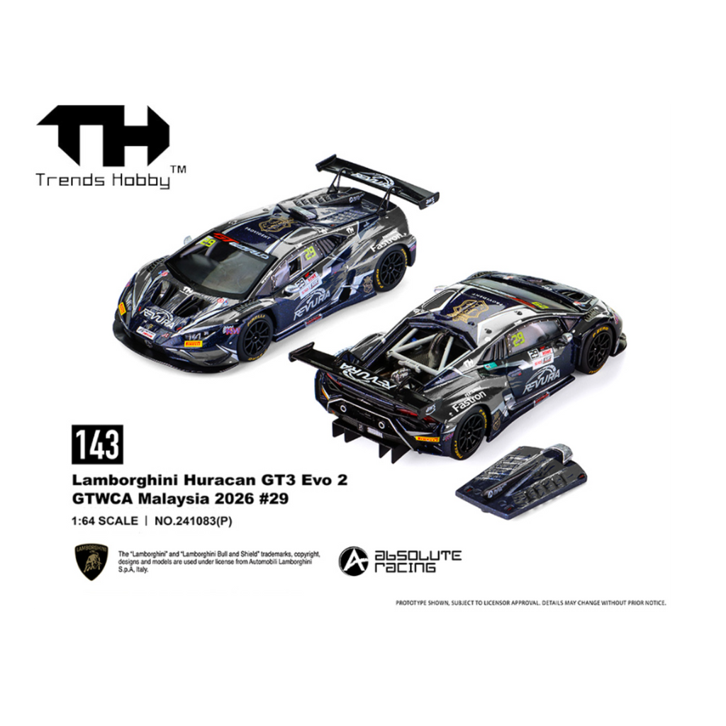 Trends Hobby Lamborghini Huracan GT3 EVO – GTWCA Malaysia 2026 #29 (Preorder)