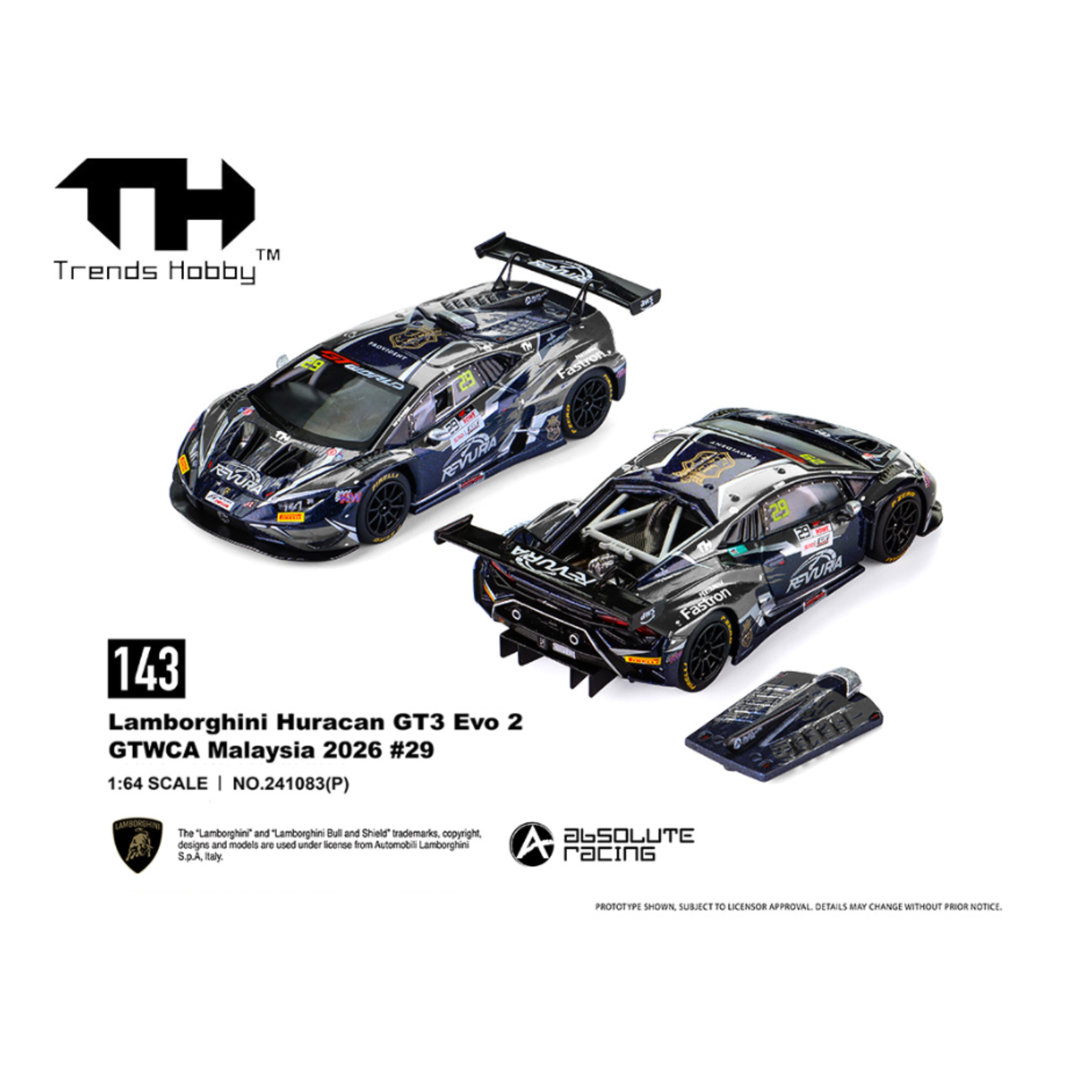 Trends Hobby Lamborghini Huracan GT3 EVO – GTWCA Malaysia 2026 #29 (Preorder)