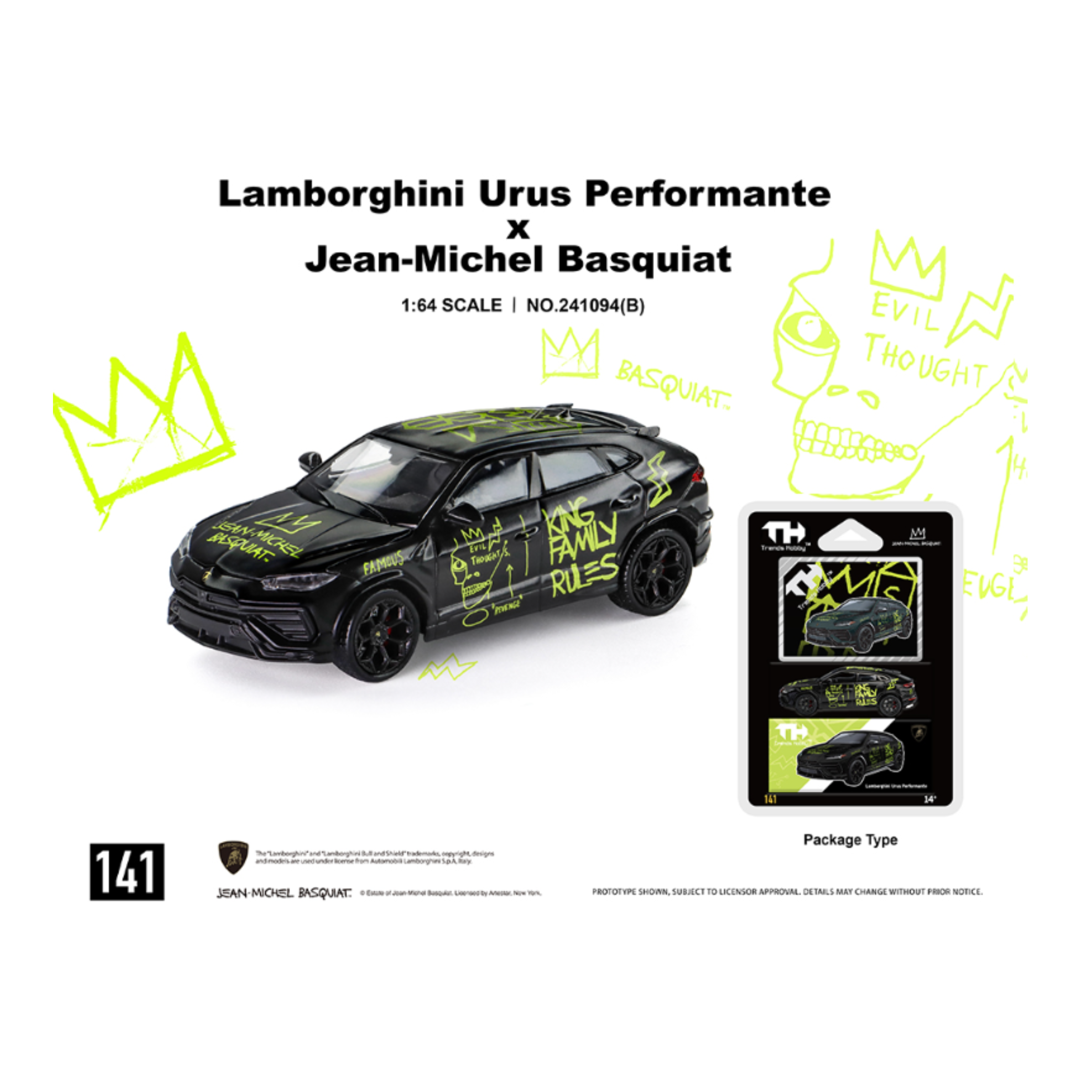 Trends Hobby Lamborghini Urus Performance x Jean Michael Basquiat (Matte Black) – Special Edition (Preorder)
