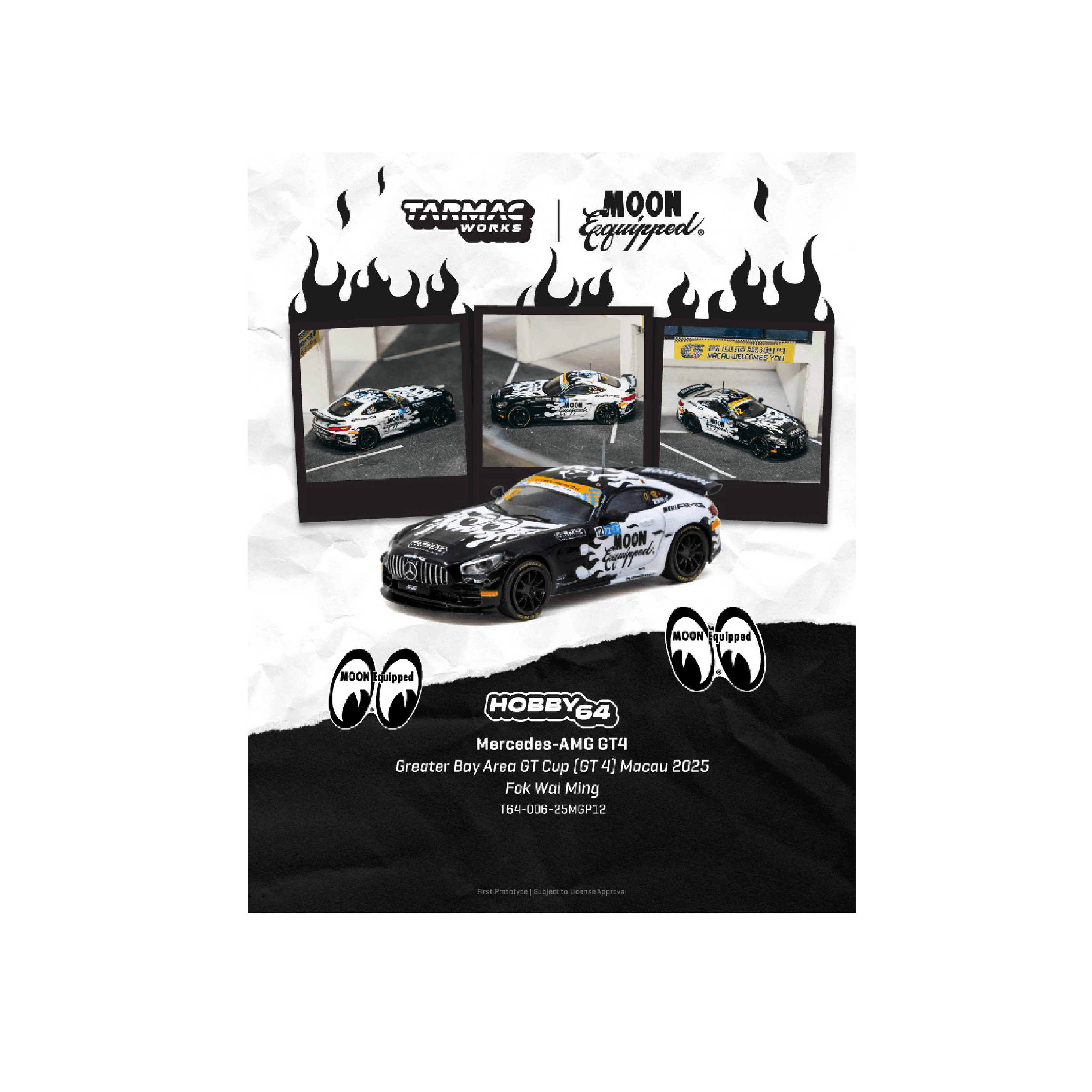 Tarmac Works Mercedes-AMG GT4 Greater Bay Area GT Cup (GT 4) Macau 2025 FOK Wai Ming- Hobby64 (Preorder)
