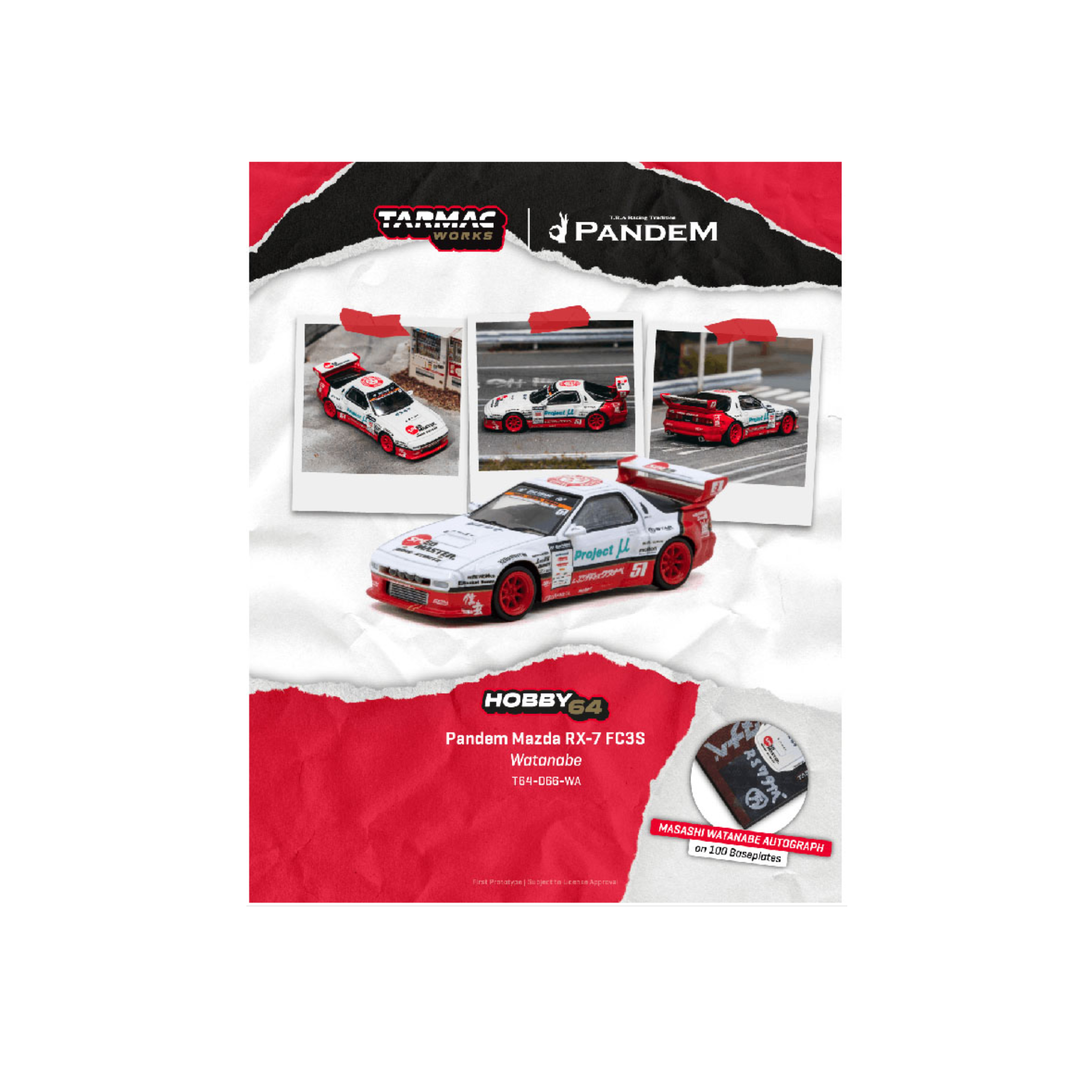 Tarmac Works Pandem Mazda RX-7 FC3S Watanabe – Hobby64 (Preorder)
